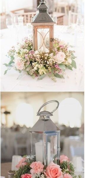 Dekoracija sa ukrasnim fenjerima, svećama i cvećem