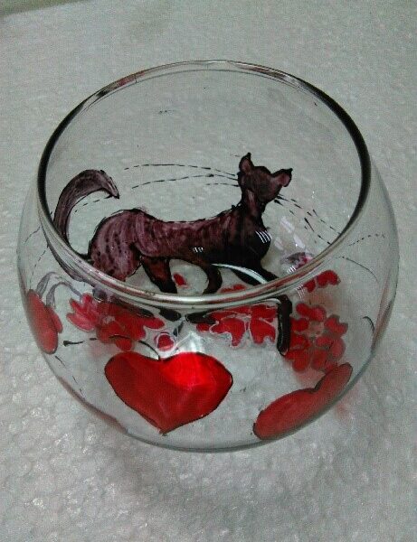 Ručno oslikana činijica (pogodna za nekoliko cvetova)