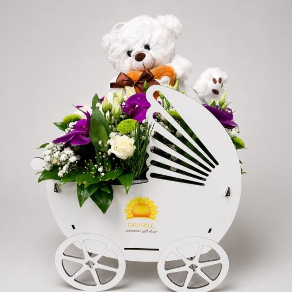 kolica za bebu sa cvecem i medom Beograd dostava
