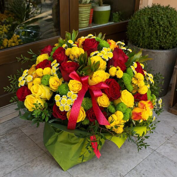 šareni buket ruže hrizanteme dostava Beograd