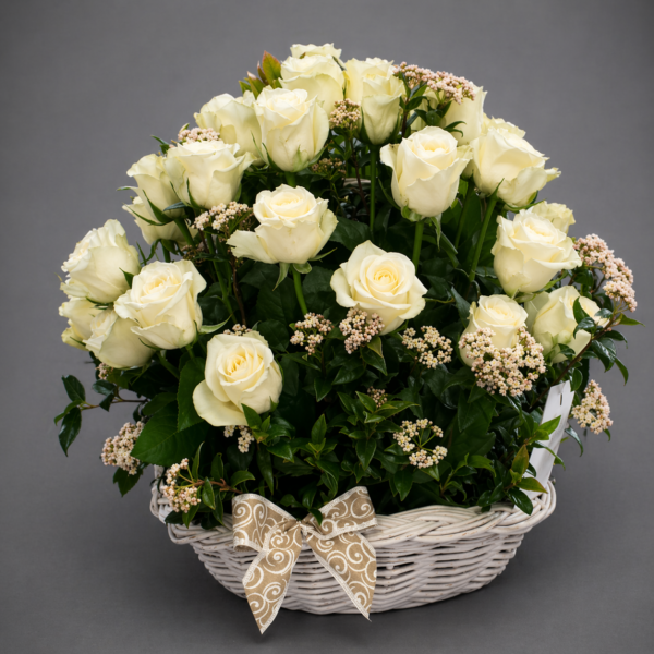 korpa sa 51 belom ružom dostava Beograd