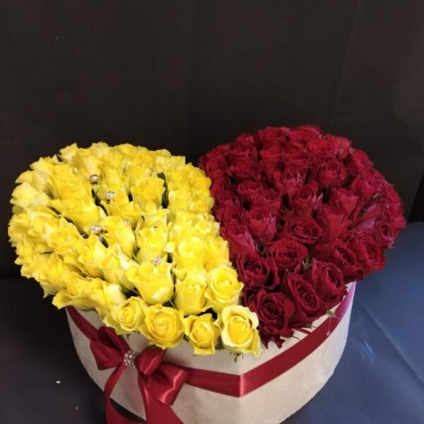 101 ruža srce crvene i žute ruže dostava Beograd