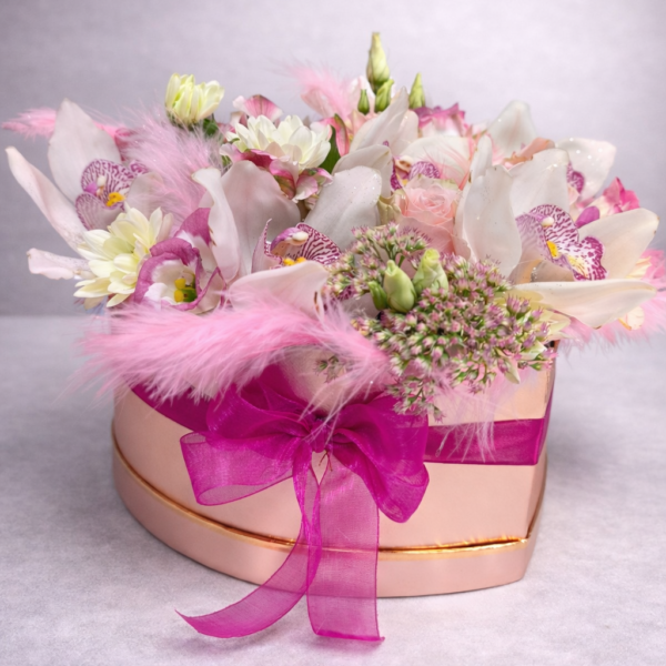 online poručivanje cveća Beograd aranžman srce orhideje ruže